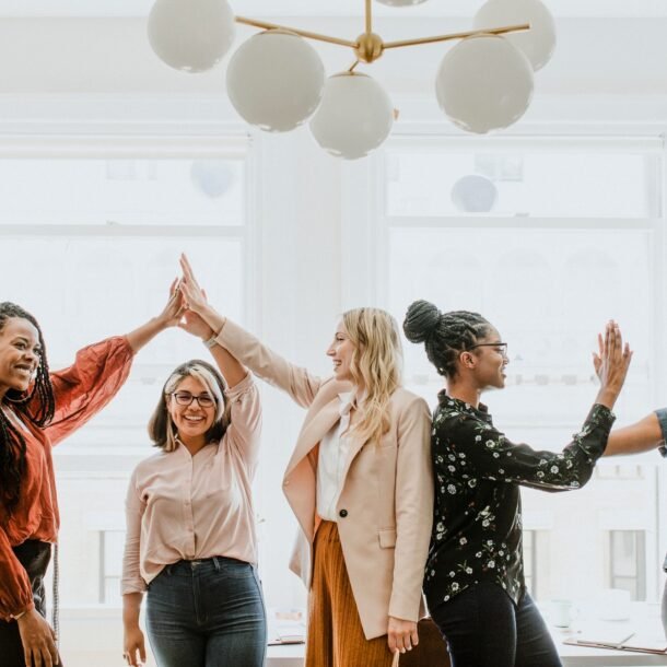 Positive women teamwork